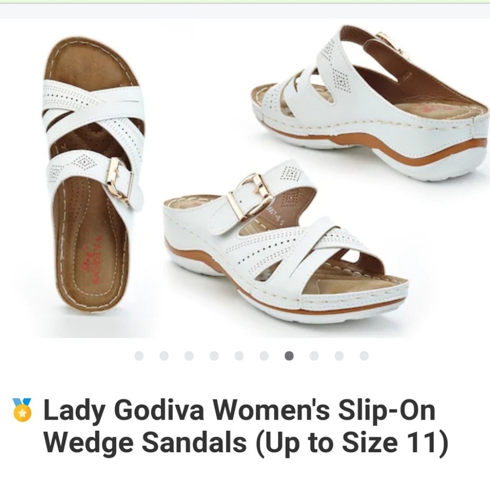 Ladys slip on wedge sandals